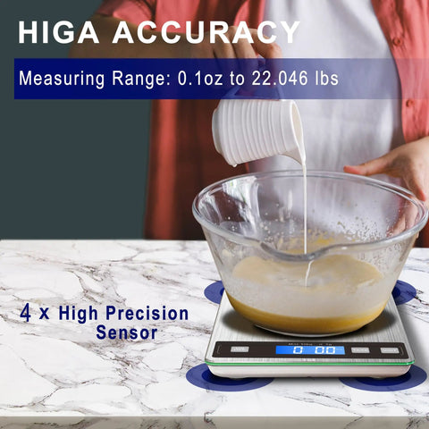 22 Pound Digital Kitchen Scale With Type C And Battery Dual Charging, pro grade 1g 0.1oz precision, glass bowl on scale