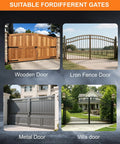 Image showing gates suitable for Heavy Duty 8-Inch Gate Wheel With Spring Loaded Support And 750 Lb Capacity, 360 Degree Rotation.