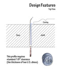 Diagram of Mixed 2 Pack Door Latch Repair Kit With Brass Finish For Quick Fix In Minutes No Tools Needed, showing 1/8 inch clearance.