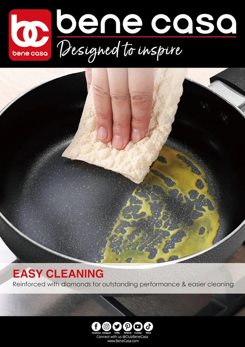 Hand wiping oil from Black Nonstick Aluminum Frying Pan With Glass Lid 6 Inch That Feels Like A Kitchen Workhorse For Quick Searing And No Fuss Food Release Dishwasher Safe Cleanup Durable Nonstick Coating Perfect For Weeknight Meals And Small Batches