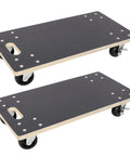 Heavy Duty 2 Pack Wooden Furniture Moving Dolly Set With Rock Solid Plywood Build And Giant 1320 Lbs Capacity to wheel couches and fridges, featuring sturdy smooth wheels.