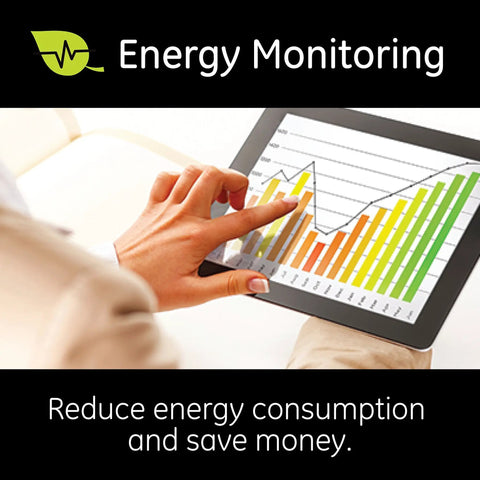 Person interacting with energy monitoring chart on a tablet screen, showcasing efficiency and savings.