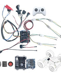 24V DIY Wiring Harness Kit For Kid Ride On Toys With 2.4G Wireless Control Box, power components and connection wires displayed
