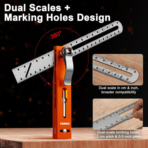 Top Shelf 9.45 Inch T Bevel Angle Finder With Heavy Duty Metal Extension Arm and Dual Scale for precise angle measurements.