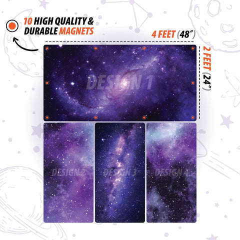 Milky Way Magnetic Fluorescent Light Covers for Ceiling Lights 2 by 4 Feet, 4 Pack with galaxy design, features 10 magnets