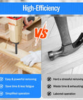 Comparison of Pneumatic Nail Remover and manual claw hammer for 9 to 16 gauge nails with operation efficiency details