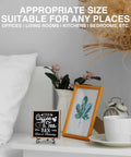 Chill Coffee And Tea Bar Decor Sign Set For Kitchen Or Desk Wooden Tea Station Accessories And Table Decor Themed Gift Idea Includes Sturdy Iron Stand For Easy Display with clock and plant on white table