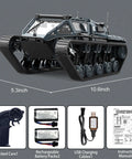 One Sixteen Scale RC Tank Car With 2.4GHz Remote, Off Road Tracked Vehicle, Beast Mode High Speed Crawler with accessories