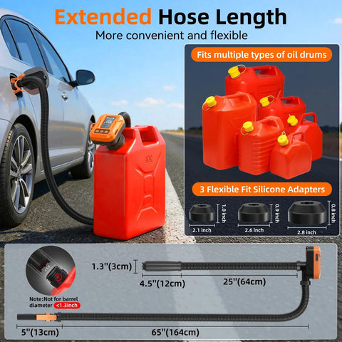 Heavy Duty Automatic Electric Fuel Transfer Pump With 3.8 GPM Fast Flow And Smart Adjustment Valve for draining fuel from canisters.