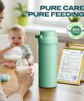 Mama Approved Portable Breast Milk Cooler Bottle Includes Two 11 Oz Baby Bottles 22 Oz Insulated Grab And Go Chiller in use at home.