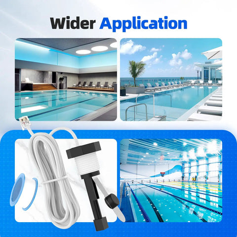 Upgraded Flow Switch Assembly For Hayward Goldline Aqua Rite Salt Chlorine Generator Systems With 15 Foot Cable And Metal Probe Heavy Duty Pool Flow Sensor For Precise Reliable Water Flow And Long Lasting Durability, white cable and probe