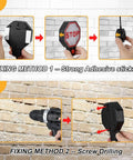 Adjustable Garage Parking Sensor With LED Display Black No Guesswork Parking Ultrasonic Distance Meter From 6 Inches To 6 Feet For Pinpoint Parking, Easy Setup With Adhesive Or Anchors, Great For Compact Cars, SUVs, And Trucks. Mounting methods shown