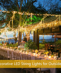 Extra Long 144 Ft Solar String Lights Outdoor 2 Pack 400 LED Copper Wire With 8 Modes Waterproof IP65 Warm White Fairy Lights over outdoor dining setup