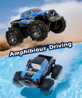 Waterproof Monster Truck Gesture RC Car With 4WD Amphibious All Terrain Drive Dual Mode Remote Control Toy in water and on land