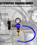 Boss Level 33 Piece Coolant Pressure Tester Kit and Vacuum Refill Tool with copper air outlet and PU hose for vacuum pumping.