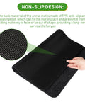 Non Slip Urinal Mats For Men 12 Pack Water Absorbent Bathroom Floor Pads Black 17.3 By 22 Inches material close-up