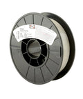 308L Stainless Welding Wire Spool 0.025 Inch Diameter, 2 Pound Roll, black-coated for MIG and TIG welds, close-up view