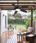 42 Inch Outdoor Waterproof Ceiling Fan With Lights And Remote For Patios And Pergolas IP65 Wet Rated Black 6 Speed DC Motor