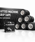Tattoo Machine Grip Tape Box Of 24 Self Adhering Wraps 2 Inch By 5 Yards Non Slip Soft Stretch Sensi Wrap displayed in front of packaging