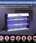 Two Pack Electric Bug Zapper Indoor And Outdoor Insect Killer With Four Replacement Bulbs 20W Blue Light Powerful 2800V Attracts Flies And Mosquitoes Plug In Pest Control For Home Patio And Garage