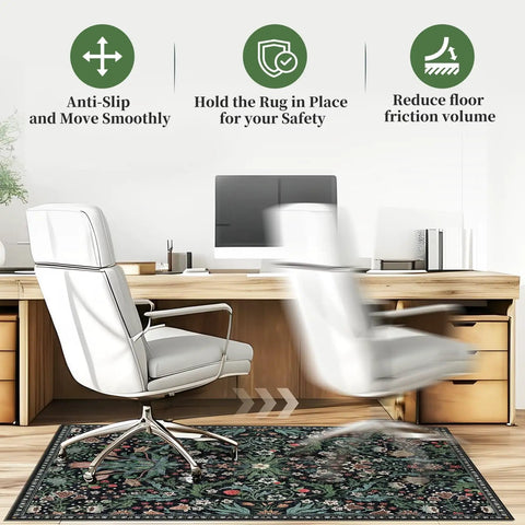 Green Grass Office Chair Mat For Hardwood And Tile Floors 36 By 48 Inches Heavy Duty Desk Chair Mat shown under office chair