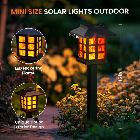 Outdoor Solar Torch Lights 10 Pack With Dope Flickering Flame, Waterproof Solar Powered Tiki Torches for Yard Decor