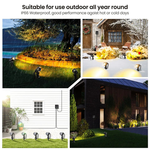 Outdoor LED Landscape Lighting Kit 12 Pack With Remote Control Dimmable IP66 Waterproof Spot Lights in garden and yard
