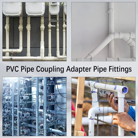 10 Pack Three Quarter Inch PVC Pipe Coupling Adapters Socket To Socket Sch 40 Slip Connectors in plumbing setups