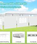 10x30 Ft White Canopy Tent With 8 Removable Sidewalls And Windows Waterproof Outdoor Gazebo For Backyard Parties Weddings Birthdays Graduations BBQs Reunions And Markets