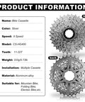 9 Speed Bike Cassette CS-HG400-9 11-32T Sprocket with product details and front and back view of cassette