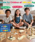 Hands On Kit For Kids Ages 8 To 12 Wood Arts And Crafts Projects For Boys And Girls, wooden STEM projects displayed with children