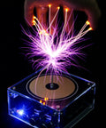 Solid State Bluetooth Music Tesla Coil Desktop Toy with Touchable Arc and Plasma Lightning Effects, showcasing arc generator.