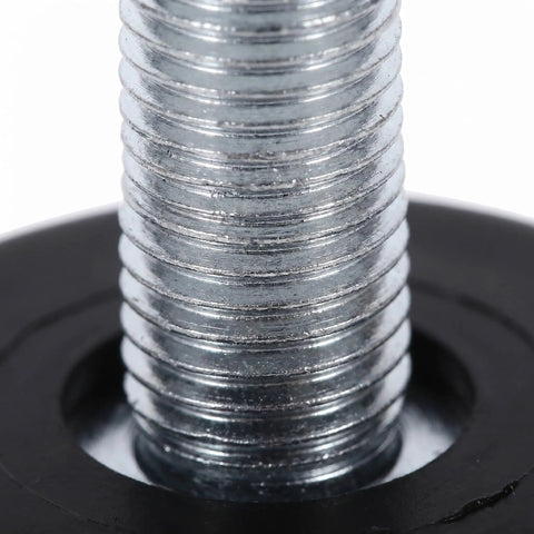 Close-up of thread on Adjustable Furniture Leveling Feet Kit 12 Pcs With T Nuts And Anti Slip Pads 1/4 Inch Thread Carbon Steel And PP Build