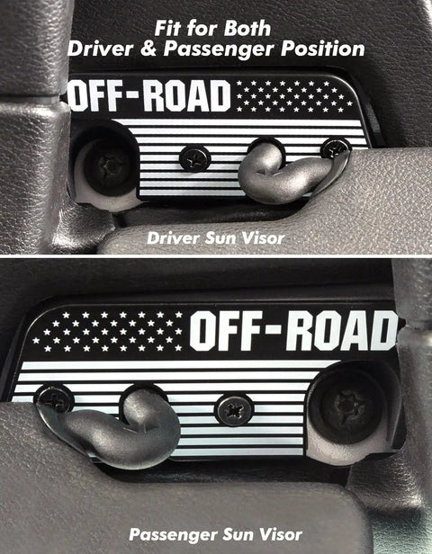 Jeep Sun Visor Repair Kit With Aluminum Alloy Clips For Wrangler JL JK Gladiator installed on driver and passenger visors