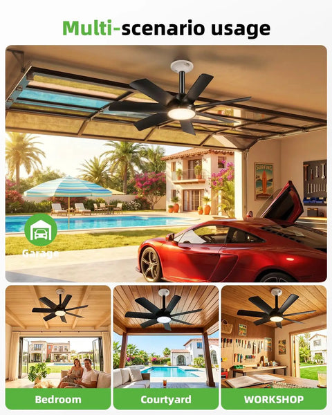 28 Inch Socket Mount Fan With Led Remote, E26 Bulb Holder, 3000K To 6000K Dimmable Glow in garage, courtyard and bedroom.