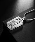 Steampunk Gear Dog Tag Necklace With Rotating Mechanical Pendant In Stainless Steel, Adjustable 22 To 24 Inch Snake Chain
