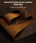 Leather Desk Mat 35.4 By 17 Inches Real Leather Desk Pad With Oil Wax Finish 2mm Thick Blotter Stitched Edge Anti Slip Surface