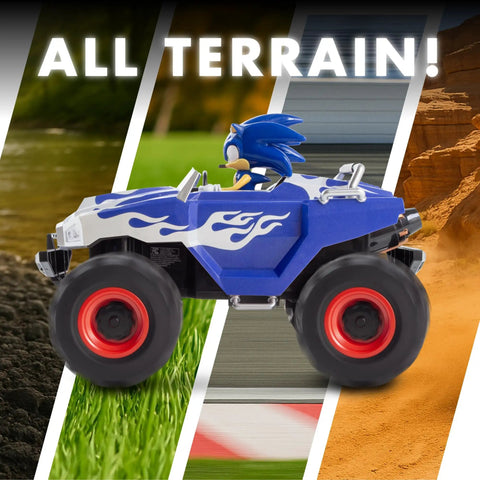 RC Sonic Racing CrossWorlds Monster Truck Ready To Run 2.4GHz Remote Control Toy with all-terrain capability for kids