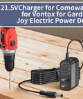 Heavy Duty 21V Drill Battery Charger For Both Cordless Tools Straight Up Reliable AC DC Adapter with long power cord.