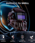 Ultra Fast Auto Darkening Welding Helmet With Four Arc Sensors and Lightning Quick Light To Dark Transition Adjustable Shade Range Four To Thirteen, durable PA shell
