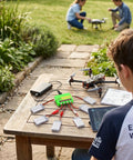 Six In One Drone Charger With Six XH Ports For 3.7V LiPo Batteries, A High Power Multitask Quadcopter Battery Station on table