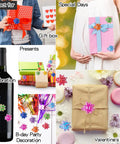 100 Pcs Bright Bows And Ribbon Assortment Set For Gift Wrapping With 80 Self Adhesive Bows And 20 Curling Ribbon Rolls In 10 Colors