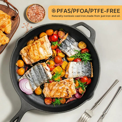 Cast Iron Skillet Set 6 Inch 8 Inch 10 Inch Pre Seasoned Ready To Use Nonstick Naturally Oil Coated Heavy Duty Pro Restaurant Quality