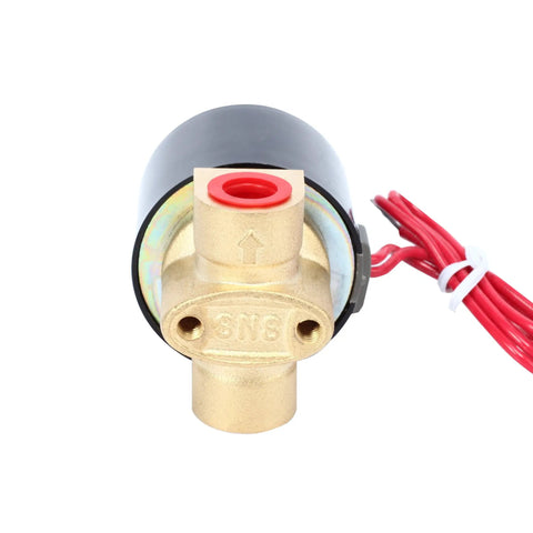One Quarter Inch NPT Brass Electric Solenoid Valve AC 110V Normally Closed For Water Air Diesel 2W025 N08 AC110V front view