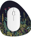 Small Mouse Pad 6 x 7 Inch Irregular Mini Pad With Non Slip Rubber Base Waterproof Compact Mouse Mat For Laptop, Wireless Mouse, Keyboard, Home Office Or Travel On The Go Midnight Flowers with floral design