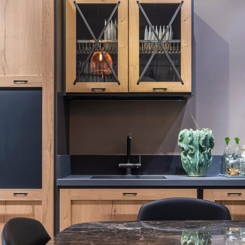 Modern kitchen with 3 inch wide foot cabinet pulls 10 pack matte black cabinet handles for kitchen cabinets and drawers with screws included.