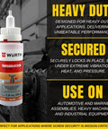 Heavy Duty Red Threadlocker For Industrial Machinery Vibration Proof Bond Heat Resistant Sealant That Delivers Rock Solid Lock 1.76 Oz DOS Formula