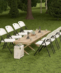 Built Tough 350 Pound Weight Capacity Plastic Folding Chair With Reinforced Steel Frame For Indoor And Outdoor Use on grass