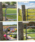 Farm Gate Latch Instant Locking Fence Gate Latch Heavy-Duty One-Hand Gates Locks for Farm, Ranch & Backyard on wooden post side view.