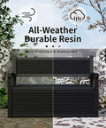 80 Gallon Outdoor Storage Bench Deck Box Waterproof Lockable For Patio Garden And Porch All Weather Storage Furniture Black